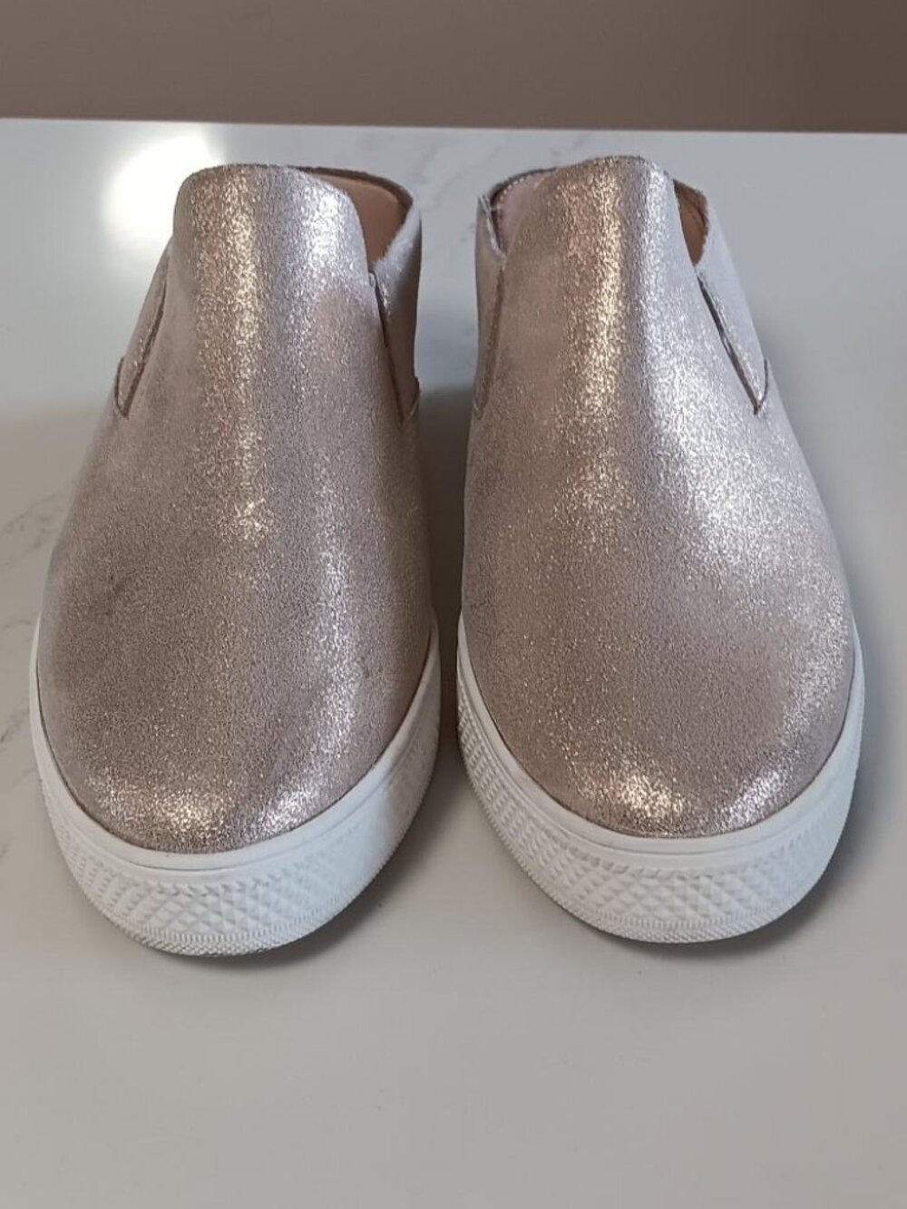 Caslon Womens Mule Sneaker Rose Gold Shimmer White Sole Slip On Size 8M - Picture 5 of 13